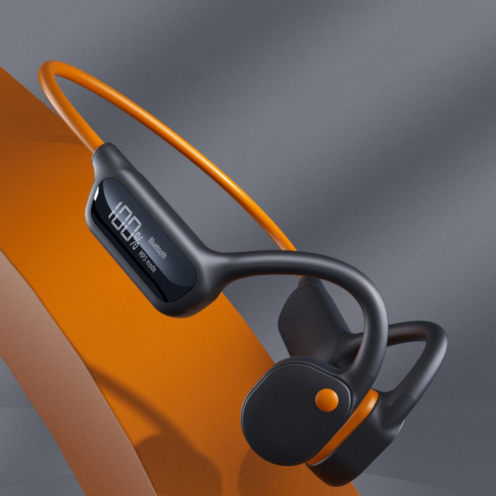 Wireless Bone Conduction Headphones Swimming Sports Bluetooth Headset-Orange