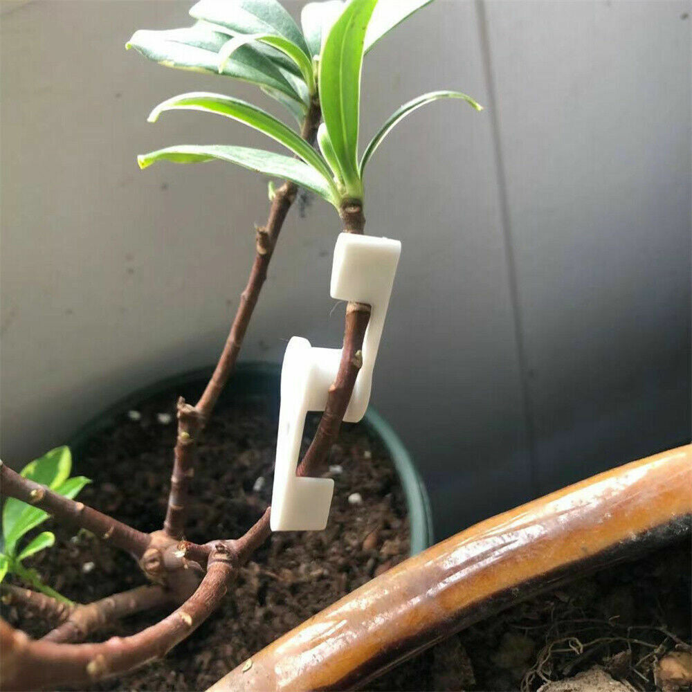 20PCS Adjustable Plant Bender Clip 360 Degrees Low Plant Training Garden Holders White