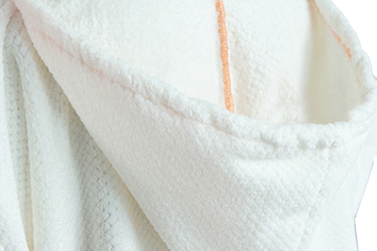 2Pcs Absorbent Wearable Hooded Surf Poncho Quick-Dry Blanket Towels For Swiming Surfing Aquatics-White