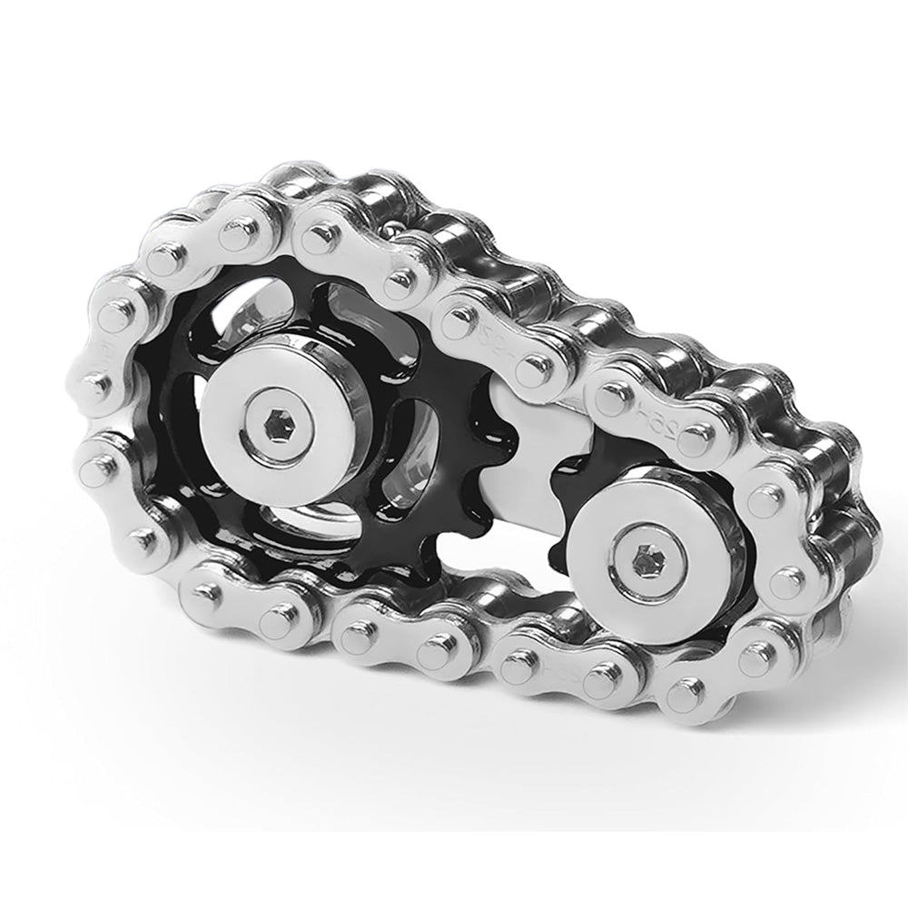 Bike Chain Fidget Toy Metal Spinner Stress Relief Focus Aid Black
