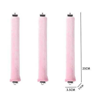 Heatless Overnight Curlers Set No Heat Curling Headband with Rods for Long Hair Pink