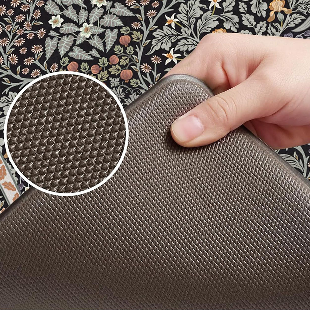 2 Piece Diatomite Kitchen Floor Mat Set - Black