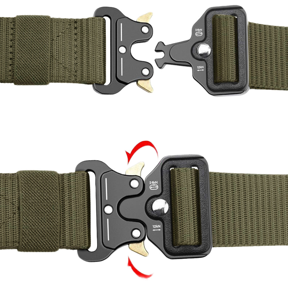 Nylon Tactical Belt Quick-Release for Outdoor Work Daily-Army Green
