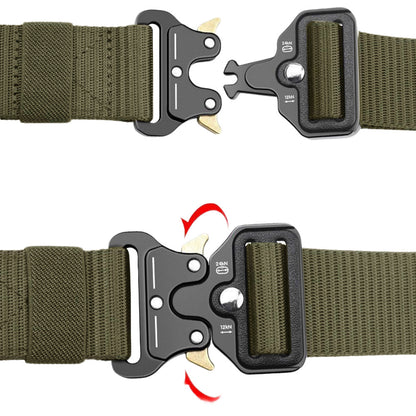 Nylon Tactical Belt Quick-Release for Outdoor Work Daily-Army Green