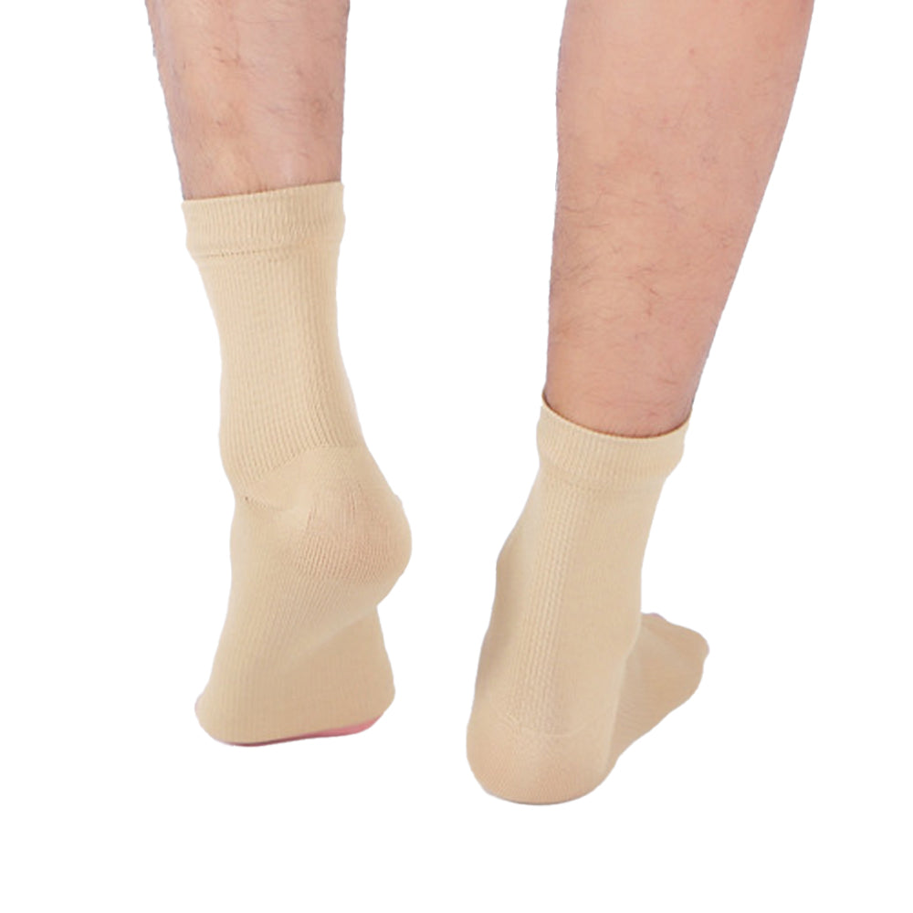 2 Pair of Compression Socks Ankle Compression Sleeve Heels Arch Support Socks Nude