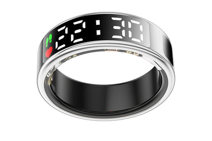 Smart Ring Health Ring Fitness Tracker Ring for Heart Rate Blood Oxygen-Silver