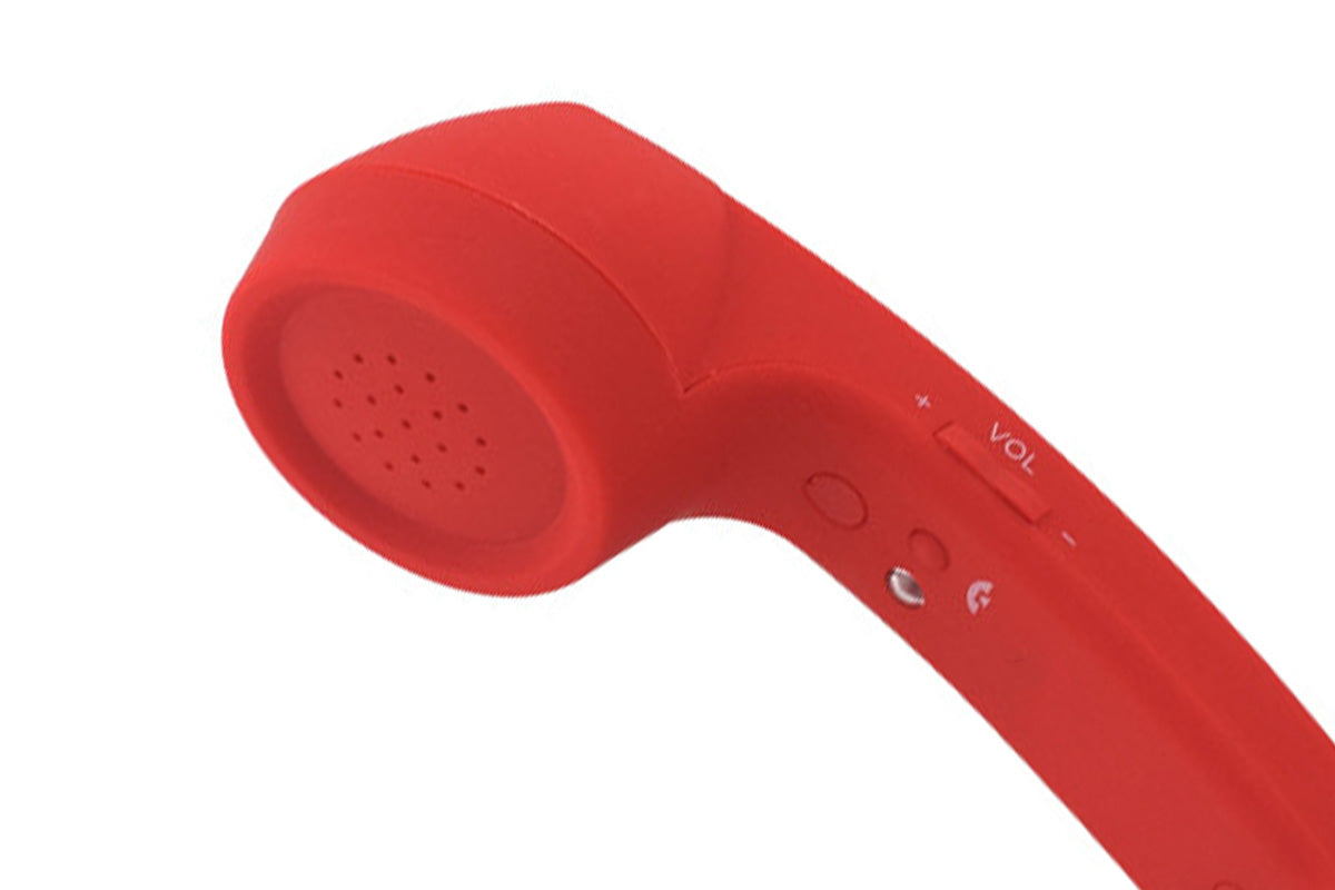 Retro Wired Handheld Telephone Handset with Microphone for Smartphones PC-Red