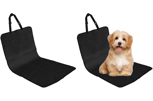 2Pcs Nonslip Waterproof Durable Car Universal Fit Interior Backseat Dog Seat Covers-Black