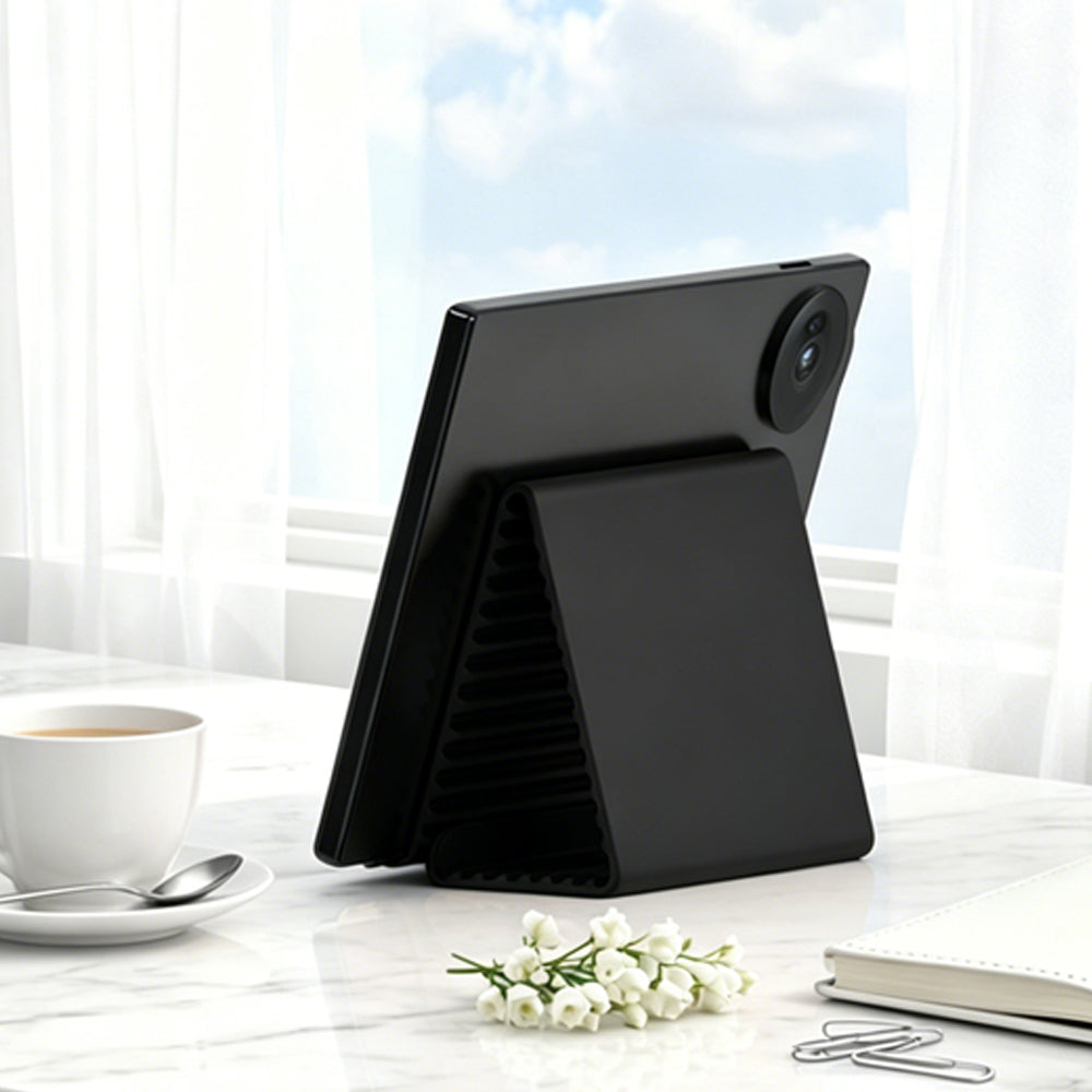 Portable Silicone Phone Stand Desk Holder for Office Travel Airplane-Black
