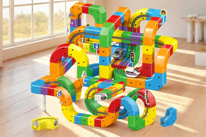 123Pcs Set Building Block Electric Train Set with Upside Down Racing