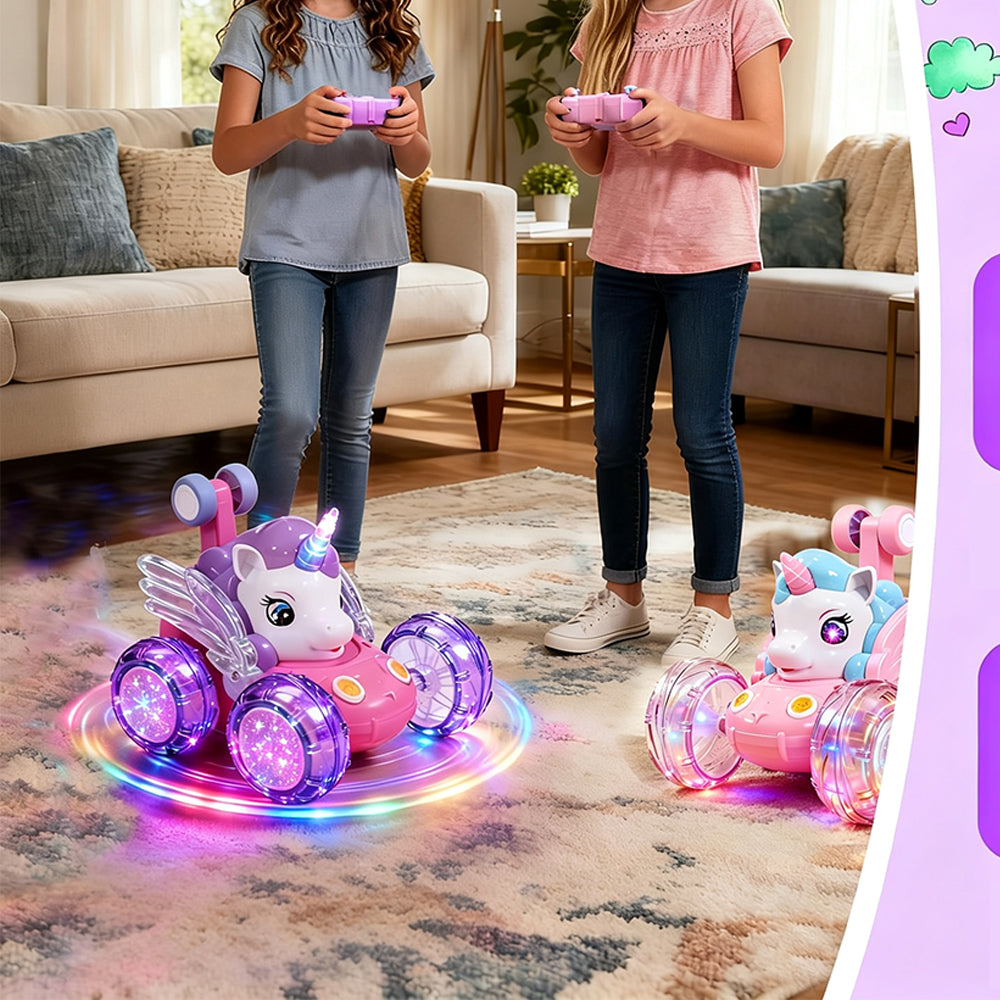360 Degree Stunt RC Car with Lights Music Rollover Car - Purple
