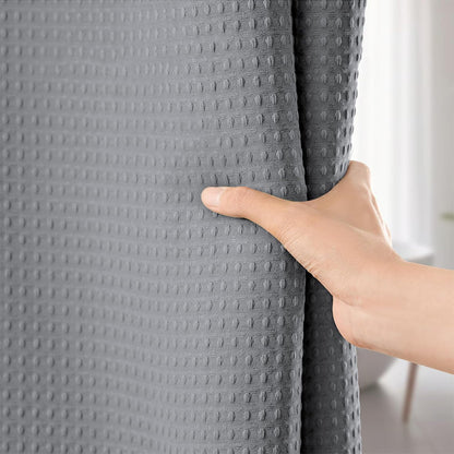 Waffle Weave Water Resistant Shower Curtain - Grey