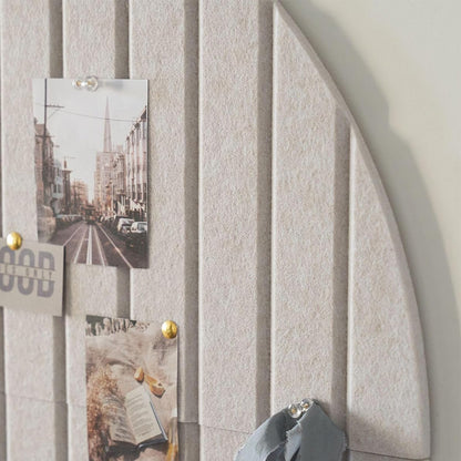 Large Arched Felt Bulletin Board with 30 Push Pins - Camel