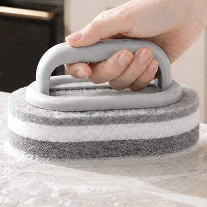 5 Piece Multi Layer Sponge Cleaning Brush Set for Kitchen Bathroom - Grey