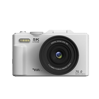 5K Digital Camera with 180-degree Flip Screen Autofoucs Vlogging Camera for YouTube -White