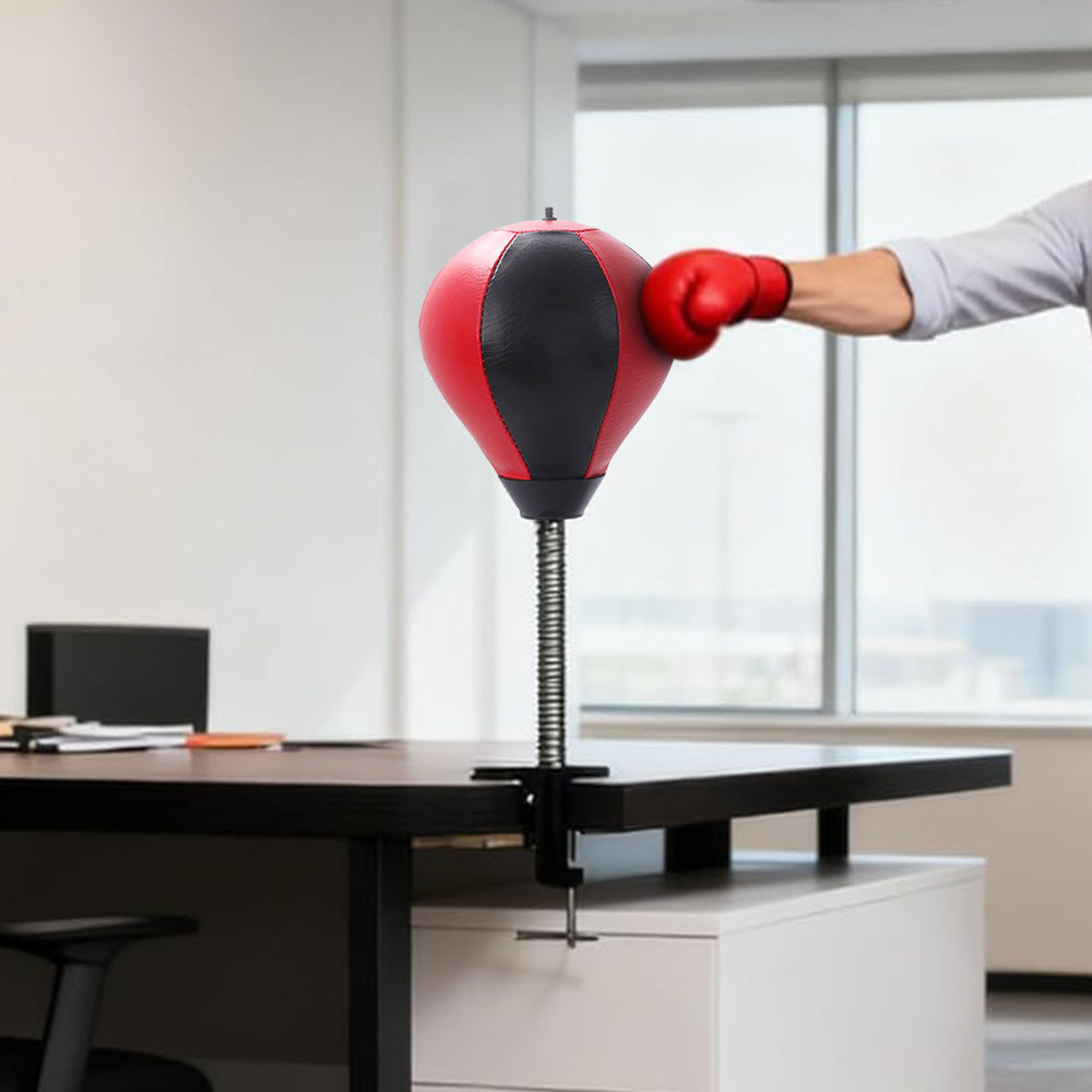 Desktop Punching Speed Ball with Clamp and Suction Cup-Black and Red