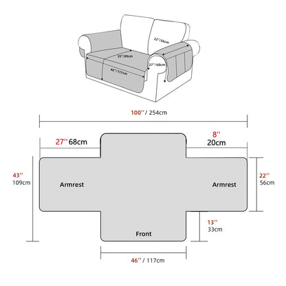 Water Resistant Split Recliner Couch Cover Non-Slip Sofa Chair Slipcovers Gray