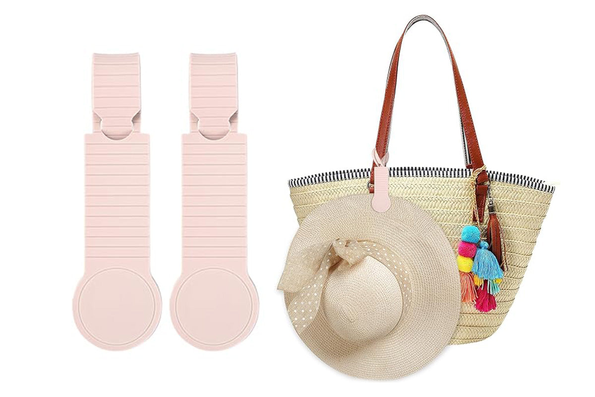 2Pcs For Luggage Magnetic Hat Clip Travel Accessories Hat on Bag Clip Hat Holder-Pink