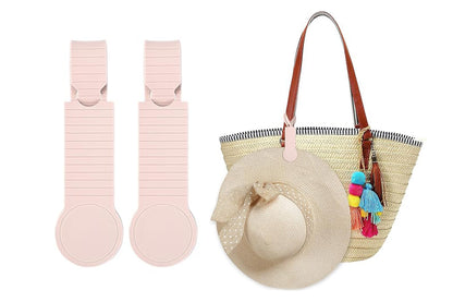2Pcs For Luggage Magnetic Hat Clip Travel Accessories Hat on Bag Clip Hat Holder-Pink