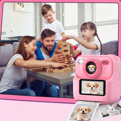 Instant Print Camera for Little Ones Dual Lens Digital Camera with 32G Card - Pink