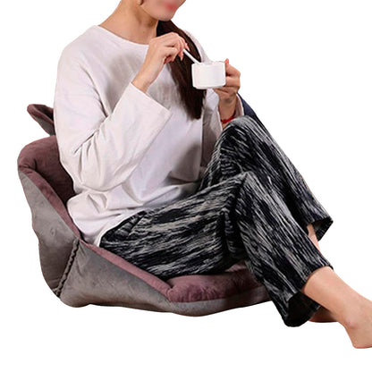 Rabbit Ears Shaped Chair Cushion with Backrest Seats Cushion for Home Office Chair Red