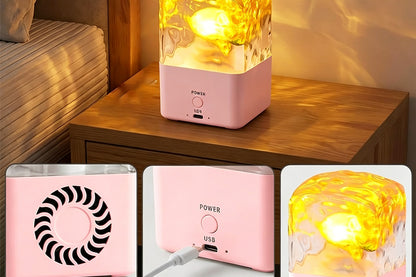 Rechargeable Bluetooth Speaker with 16 Color Light-Pink