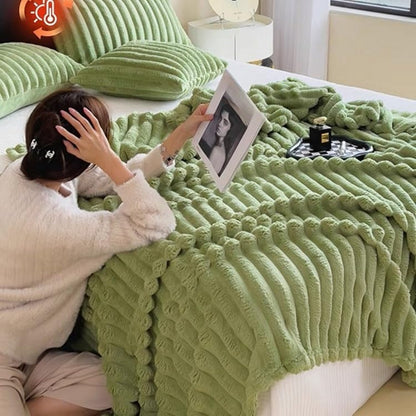 Throw Blanket for Couch Sofa Soft Fleece Throw Blankets Room Home Decor-Green
