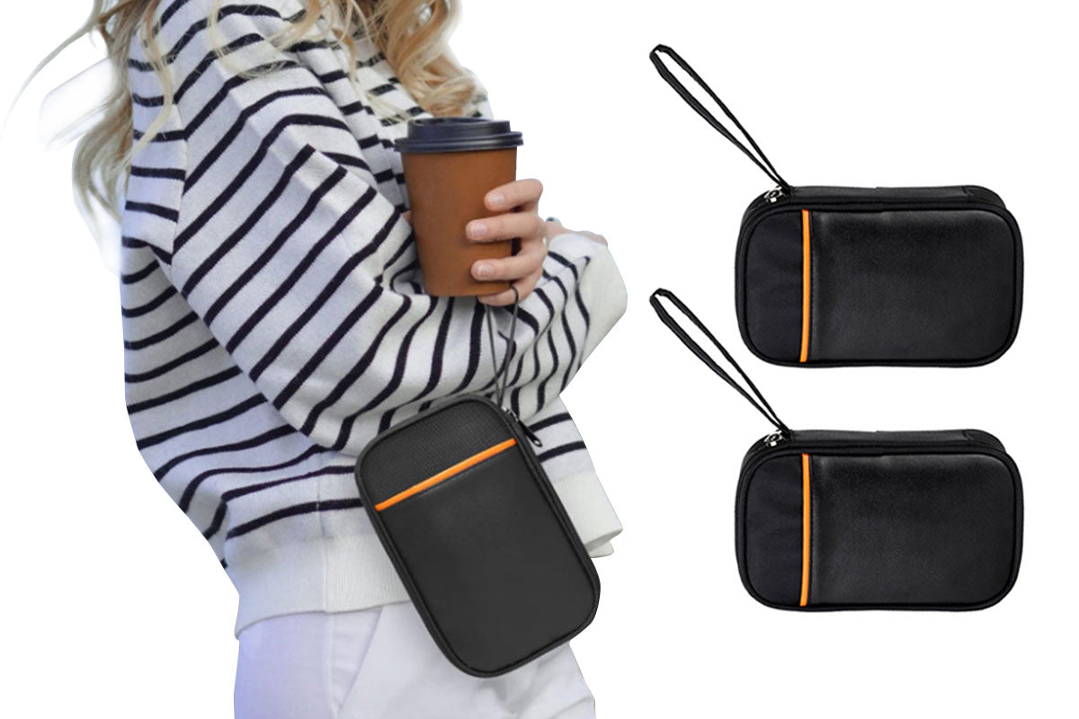 2Pcs Electronic Accessories Cable Organizer Bag Travel USB Charger Storage Case Pouch-Black