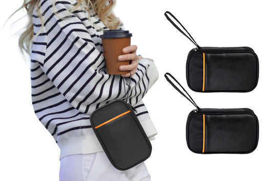 2Pcs Electronic Accessories Cable Organizer Bag Travel USB Charger Storage Case Pouch-Black