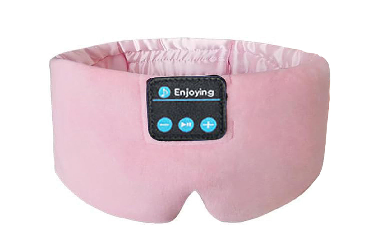 Bluetooth Sleep Mask with Headphones Music Eye Mask for Sleeping Travel Meditation -Pink