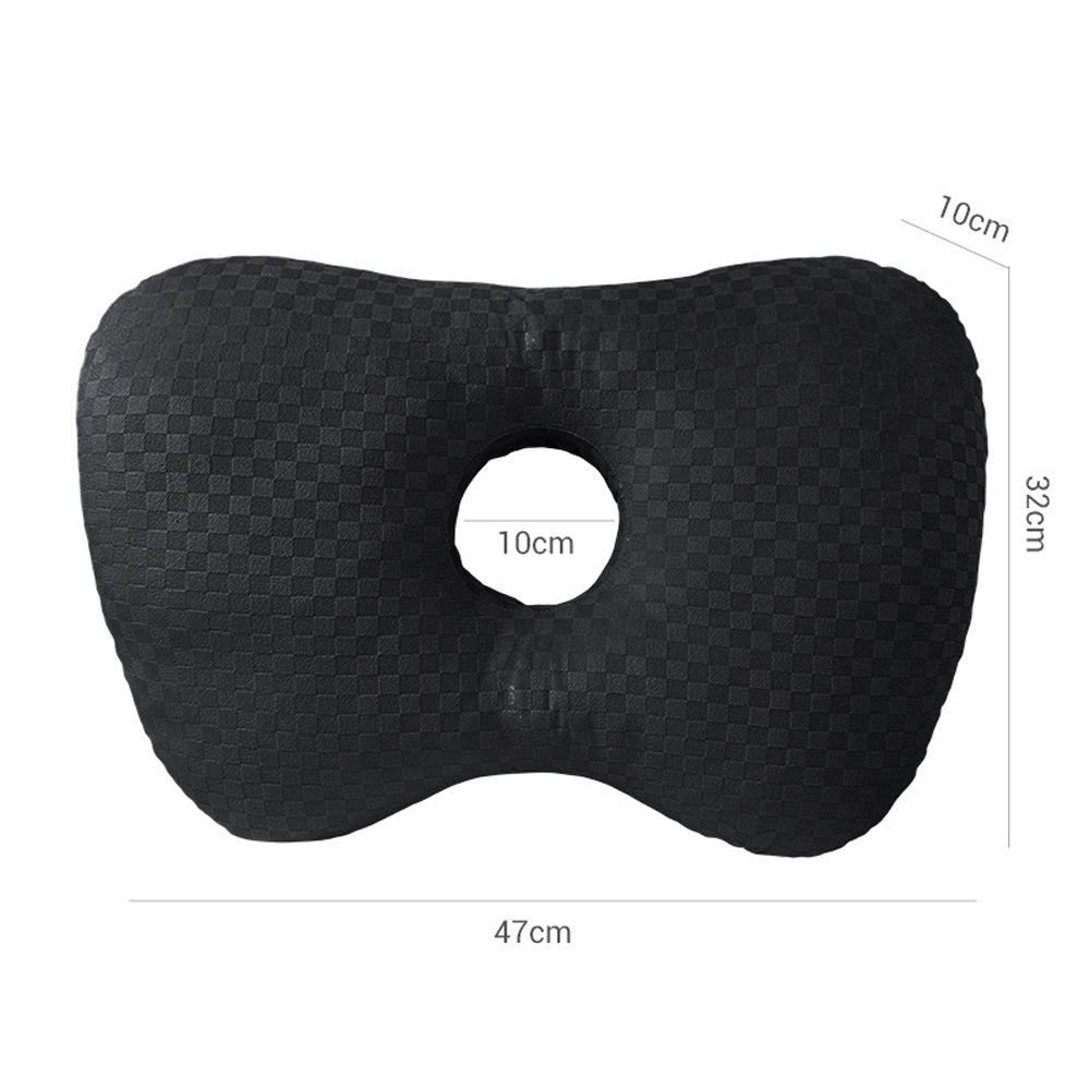 Ear Pillow for Side Sleepers with Hole-Black