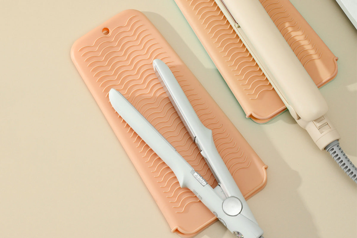 4 Pack Heat Resistant Silicone Pouch for Hair Styling Tools-Nude