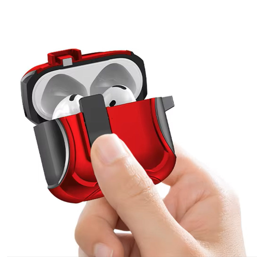 Protective Case For AirPods With Stand Support MagSafe Wireless Charging-Red