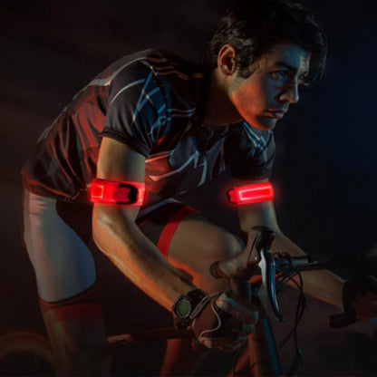 2Pcs Rechargeable  Glowing Bracelet LED Slap Wristband Night Running Security Armband Strap Red