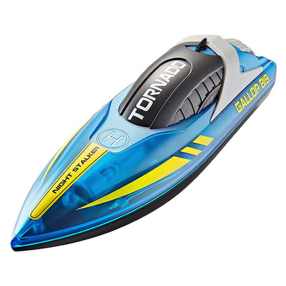 Remote Control Boat with Color LED Lights for Pool Lake - Blue