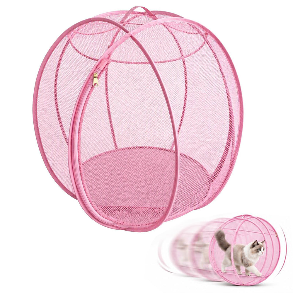 Cat Hamster Ball for Outside Rolling Cat Enclosure Pop Up Playpen - Pink