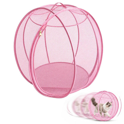 Cat Hamster Ball for Outside Rolling Cat Enclosure Pop Up Playpen - Pink
