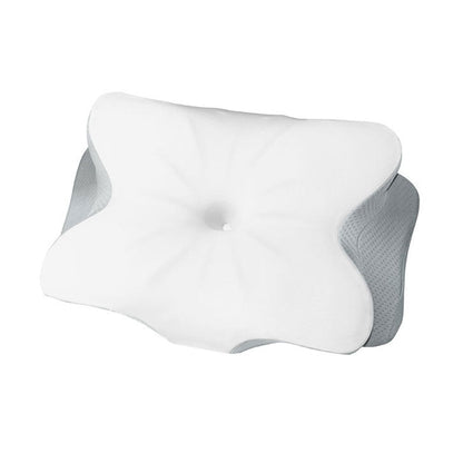 Adjustable Cervical Neck Pillow Ergonomic Memory Foam Pillow for Side Back Stomach Sleeper White and Grey