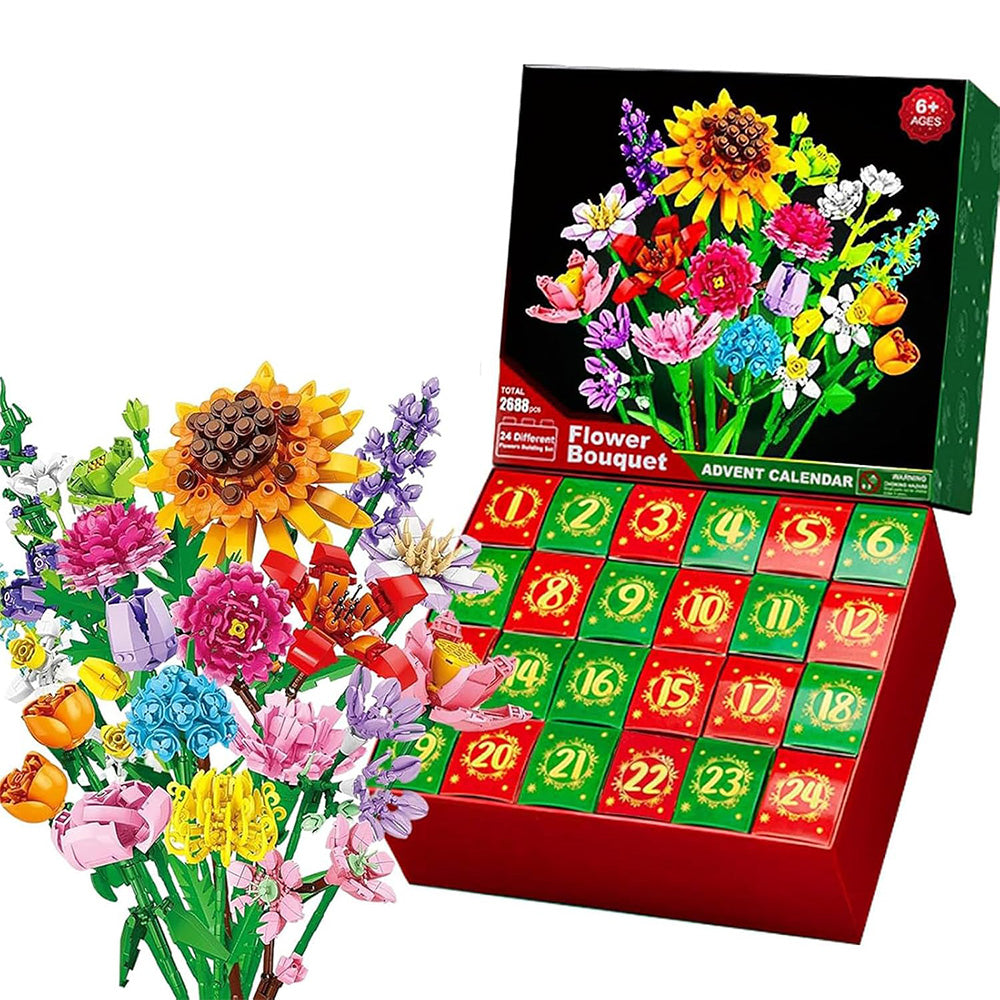 24 Days Surprise Botanical Building Blocks Advent Calendar Christmas Countdown Calendar Box Style 3
