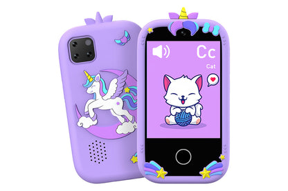 Little Ones Smart Phone with Dual Cameras and 32GB Card Christmas Birthday Gift for Aged 4 -Purple