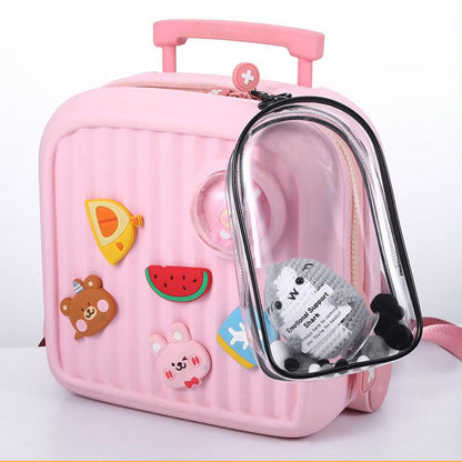 Transparent Carrier Bag Set for 15/17cm Labubu Doll Storage Case Black