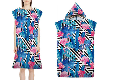 Swimming Pool Surf Poncho Changing Robe With Hood Quick Dry Beach Bathrobe-Style 3