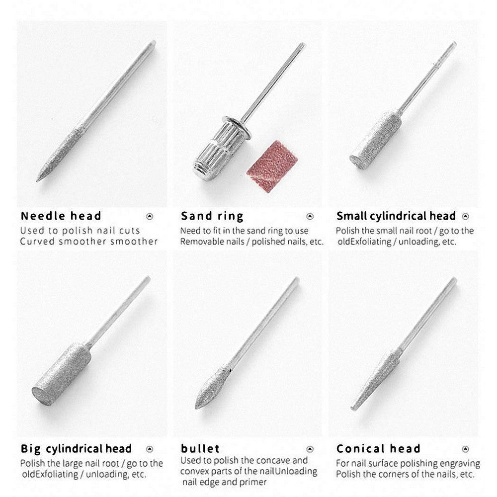 Electric Nail Drill Kit for Gel Nails Manicure Pedicure Polishing-White
