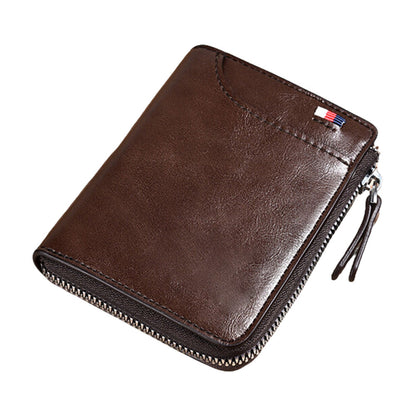 RFID Shielding PU Wallet Anti-theft Cash Credit Card Holder ID Purse Brown