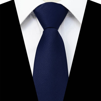 Pre-tied Zipper Tie Ready to Wear Solid Colour Business Necktie Blue