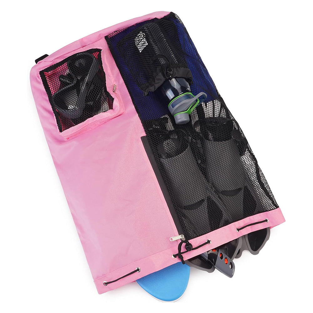 Drawstring Swim Bag Mesh Backpack with Wet Pocket for Swimming  Gym Workout Pink