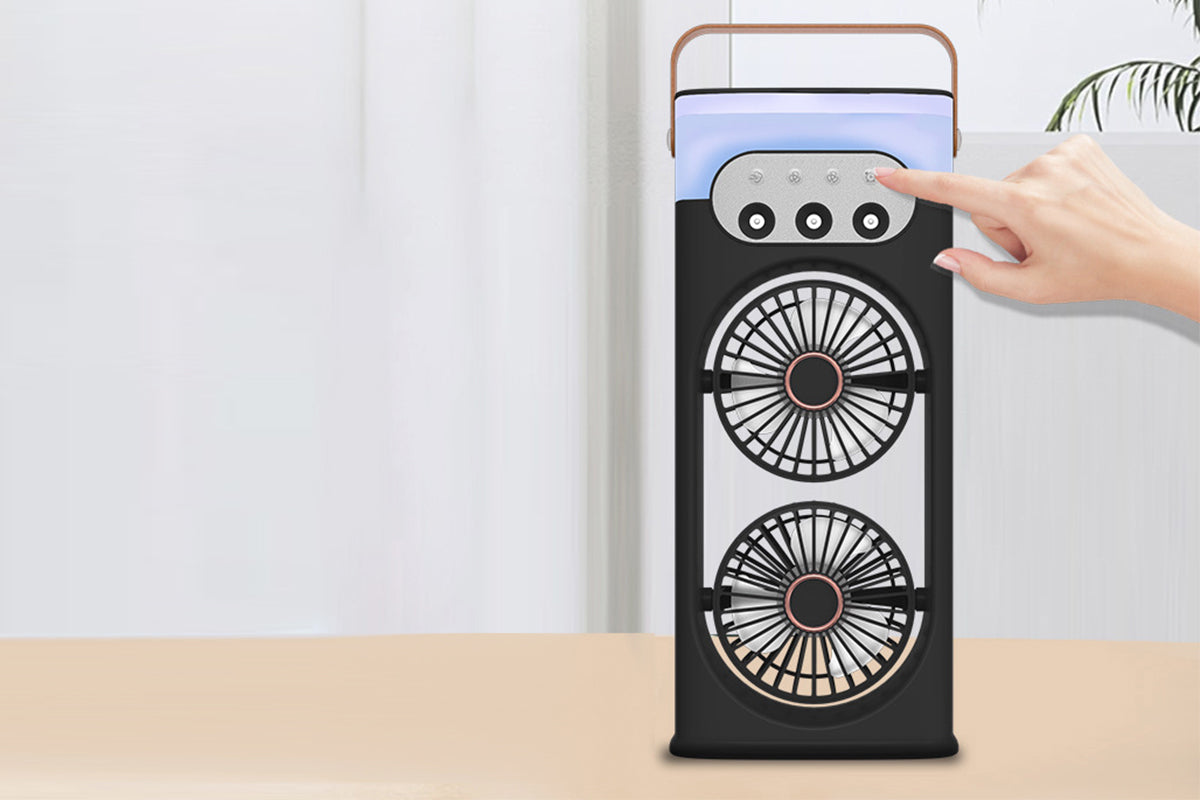 Tower Cooling Fans Standing Desk Fan with 3 Speeds and Light for Bedroom -Black