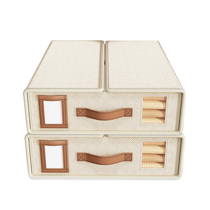 4Pcs Set Bed Sheet Organizers Bedding Storage Bags Beige