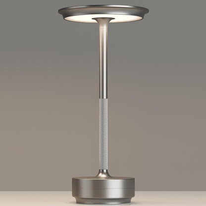 Retro Rechargeable Table Lamp with 3 Color Temperatures- Silver