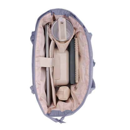 Women¡¯s Handheld Tote Bag ¨C With Cup Holder Compartment and Luggage Sleeve for Travel & Work Purple